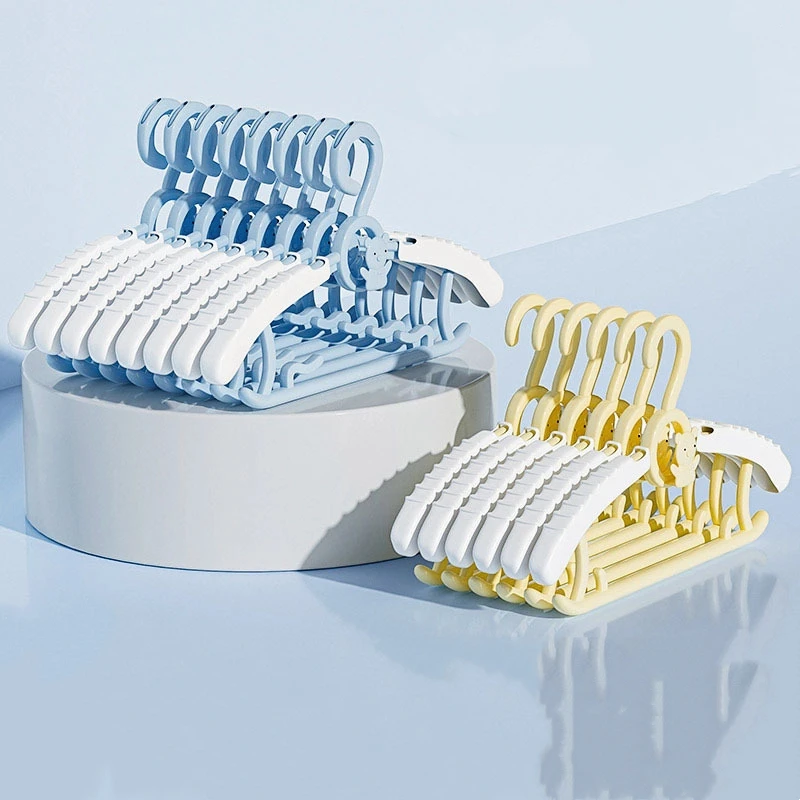 10PCS Baby Clothes Hangers Extendable Anti Slip Children's Clothing Hanger Adjustable Drying Rack For Kids Wardrobe Storage