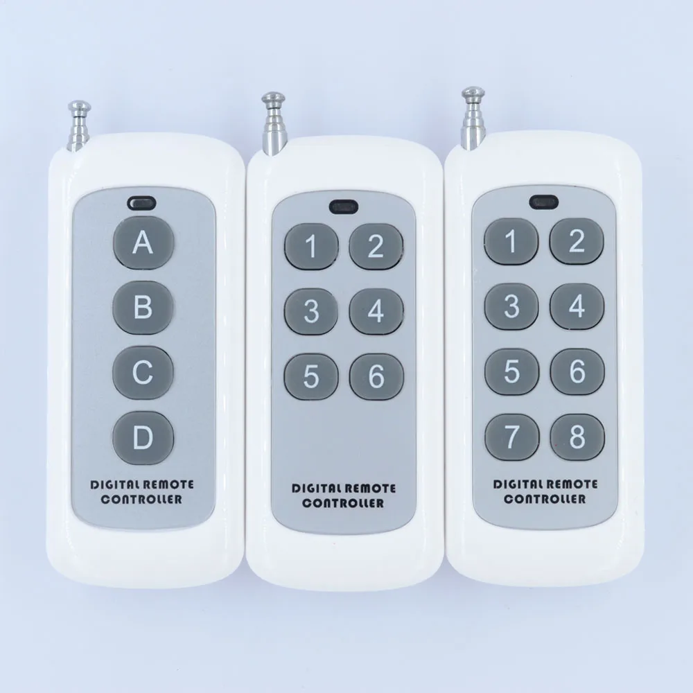 433Mhz Wireless RF Remote Control EV1527 Chip Transmitter 1 2 3 4 5 6 8 Keys Long Range For Smart Home Garage Door Opener