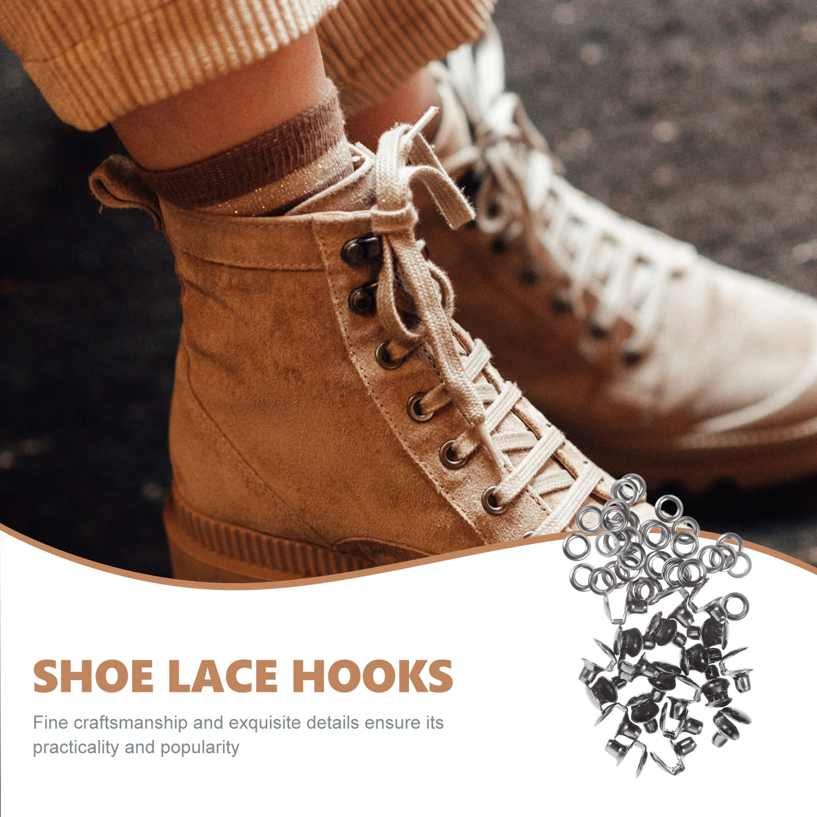 20pcs Shoe Buckle Accessories Craft Buckles For Diy Shoestring Hooks Brass Lace Repair Kit Boot Hook Set Metal Shoelace Fixing