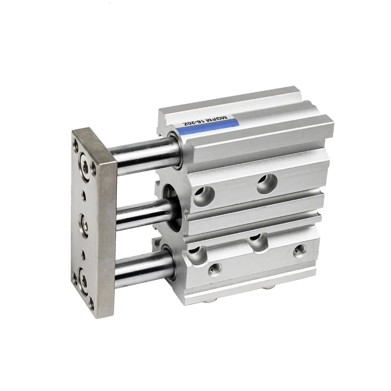 

MGPM32 MGPM40 MGPM50 MGPM63 MGPM80 MGPM100 Stroke 50/75/100/125/150/200mm Three Rod Pneumatic Compact Guide Air Cylinder