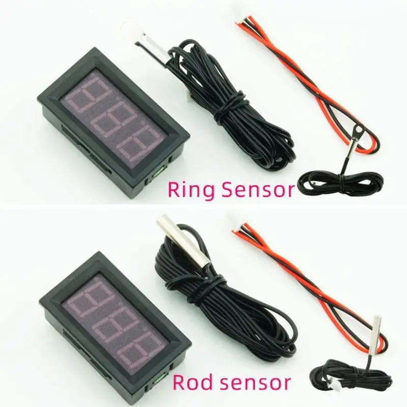 Digital Thermometer -50℃-120℃ DC 4-30V Temperature Meter Sensor Test Used for Car Room Indoor Refrigerator Water Tank