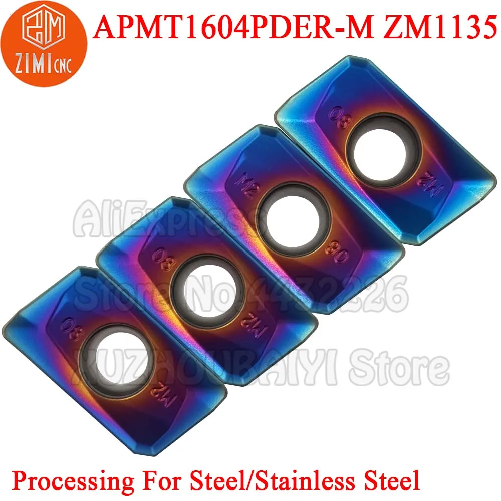 Imagem -05 - Pder Apmt 1604 Inserções de Trituração do Carboneto Ferramentas Torneamento Cnc Cortador Lâmina para Bap 400r Apmt1604pder-m Zm1135 Apmt1604pder m Apmt1604