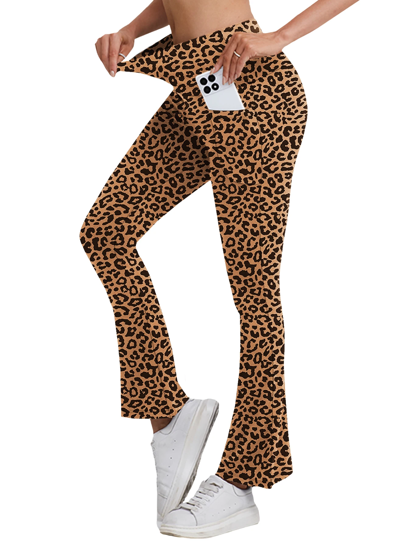 

Women's Super Soft Flare Pants with Pockets High Waisted Tummy Control Workout Yoga Push Up Gym Fitness Leggings Bell Bottoms