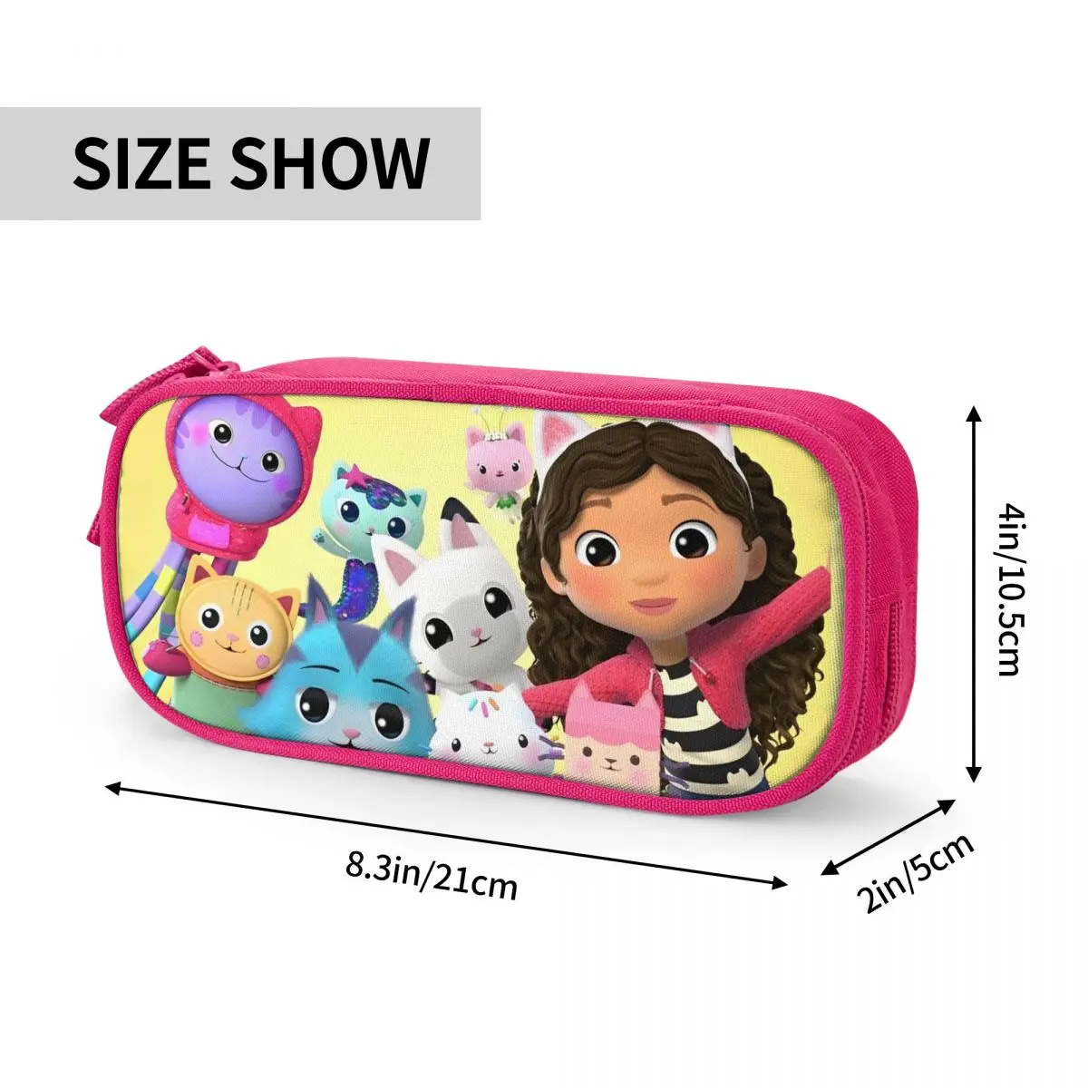 Imagem -06 - Gabbys Dollhouses Pencil Cases Cute Cartoon Pen Holder Bolsa Grande Armazenamento Escola Cosmetic Pouch Clássico Menina Menino Estudantes