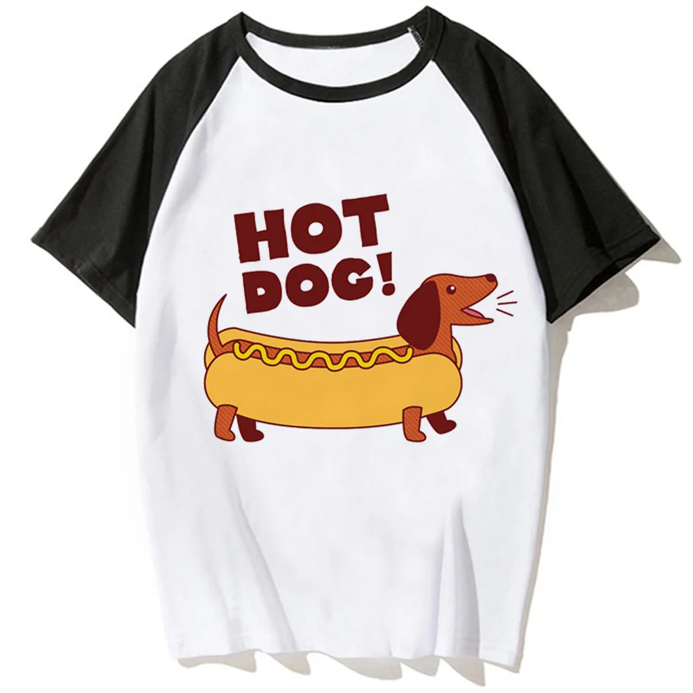 Sausage Dog Dachshund t-shirts women designer manga Y2K Tee female y2k clothes