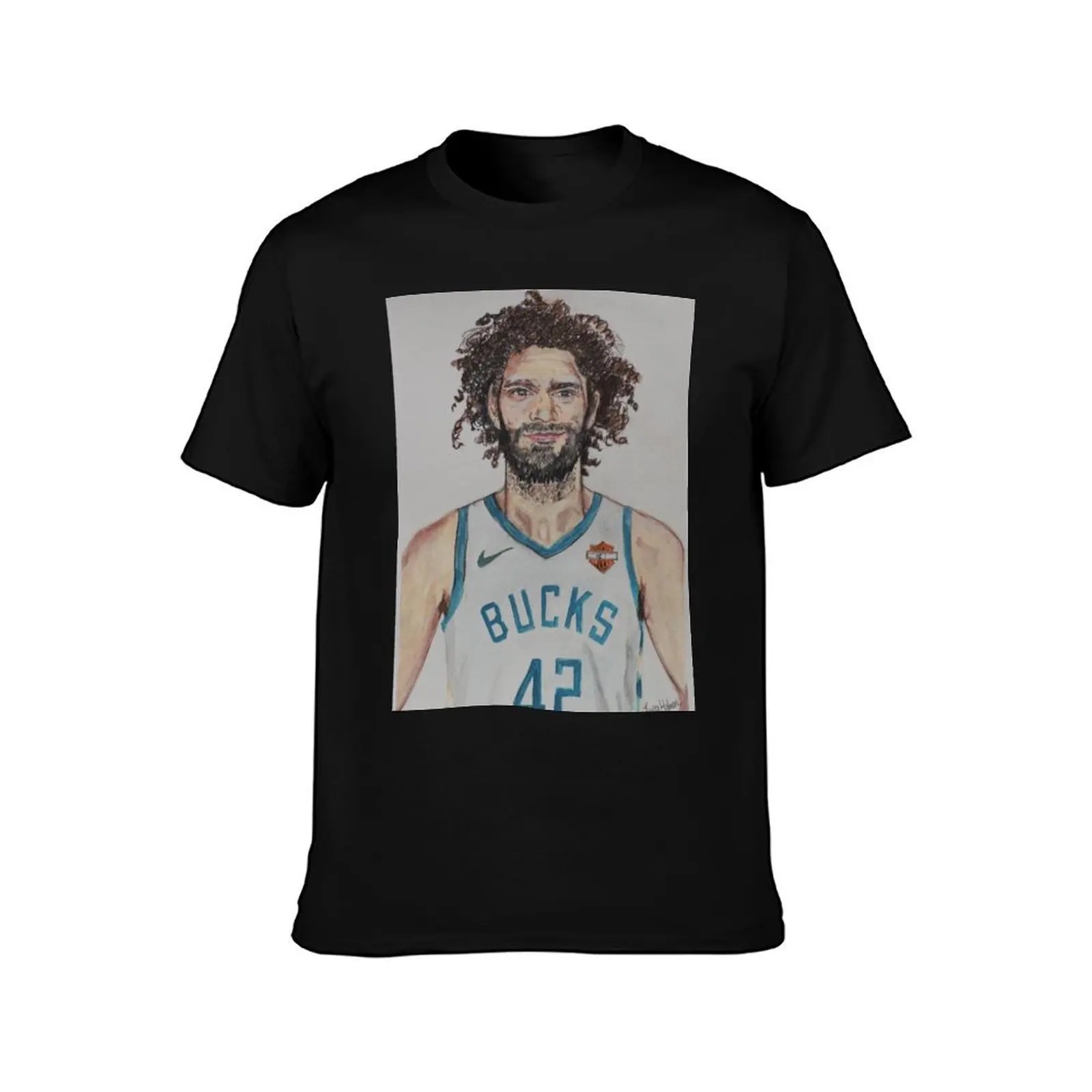 Robin Lopez Bucks Watercolor portrait painting T-Shirt tees funny meme t-shirts big and tall t shirts for men