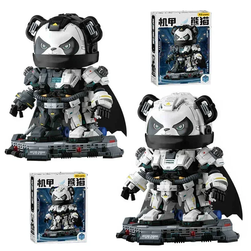 

Anime Kawaii Cartoon Mecha Panda Educational Building Blocks Assembling Toy Model Ornaments Boys Girls Birthday Gift