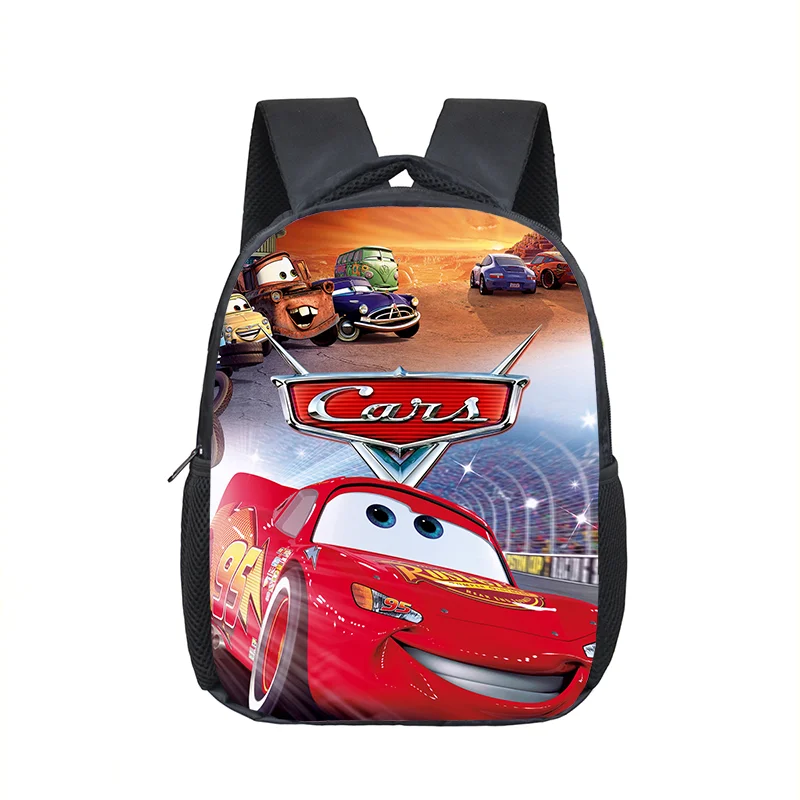 Disney-mochila Pixar Cars Lightning McQueen para niños, Bolsa Escolar, regalo, 12 pulgadas