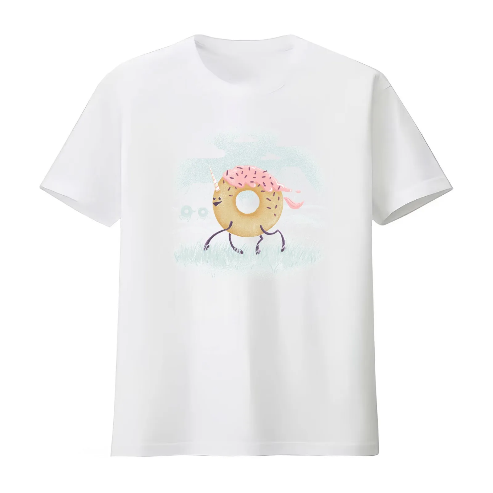 Mr. Sprinkles (Pink Frosting) T-Shirt Summer Casual Cotton Tee Oversized Streetwear Tops Vintage Graphic Print 100% Cotton