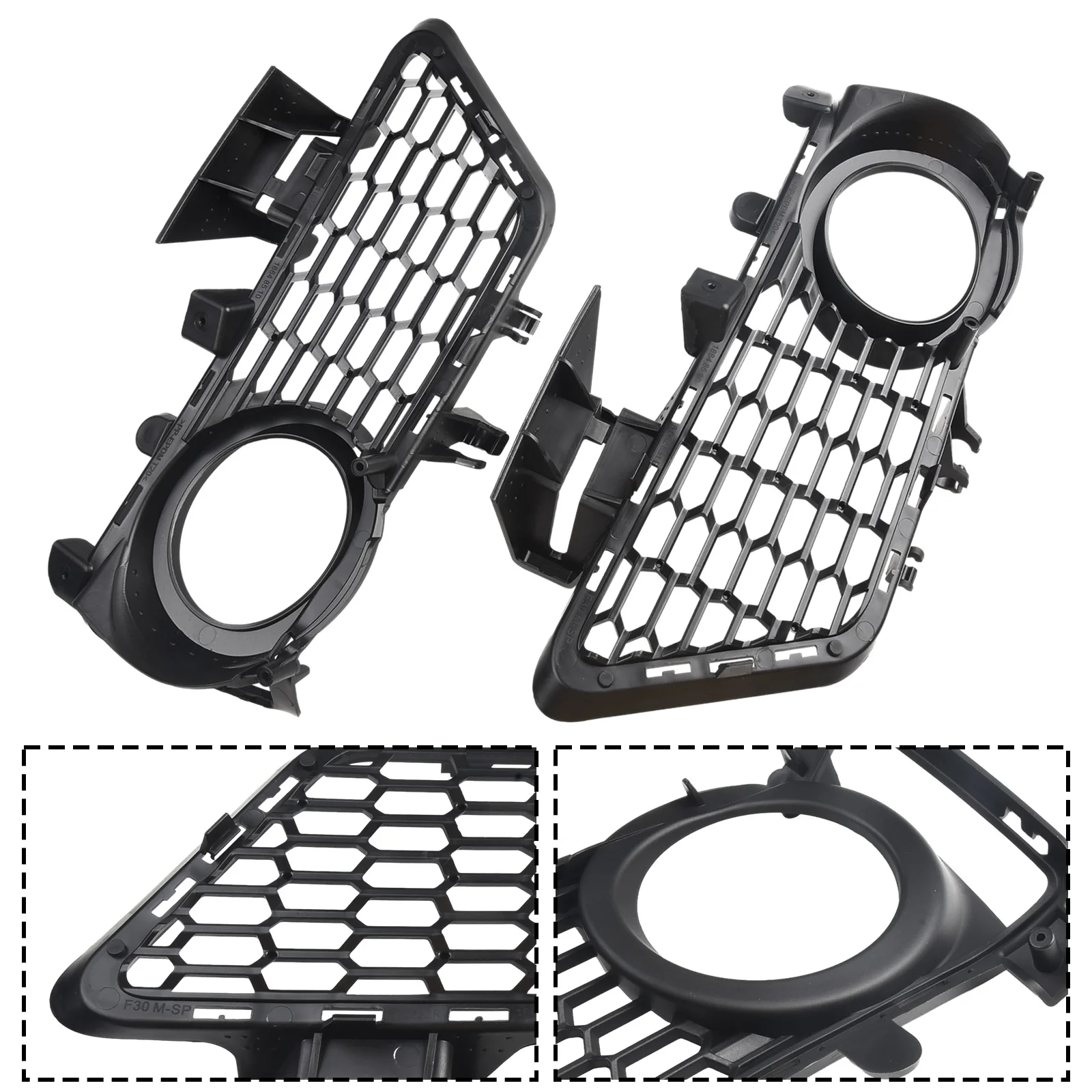 Pair of Lower Bumper Grille Fog Light Grills for BMW F30 F31 328i 335i M Sport Perfect Aftermarket Replacements