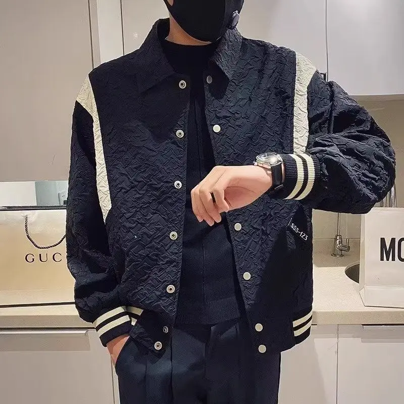 

Новое вогнутое и выпуклое пальто, мужская модная куртка с лацканами, легкий роскошный красивый модный топ