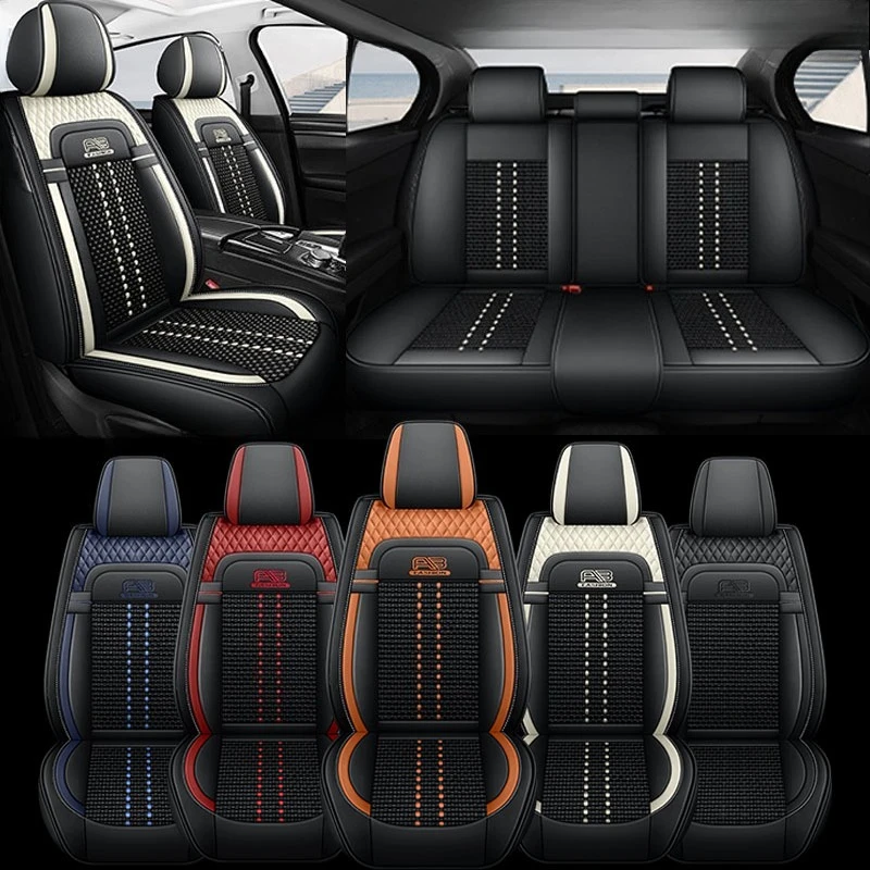 

Набор чехлов на автомобильные сиденья с полным покрытием для 5-местных сидений из искусственной кожи премиум-класса и дышащего чехла на сиденья из ледяного шелка для универсального посадки