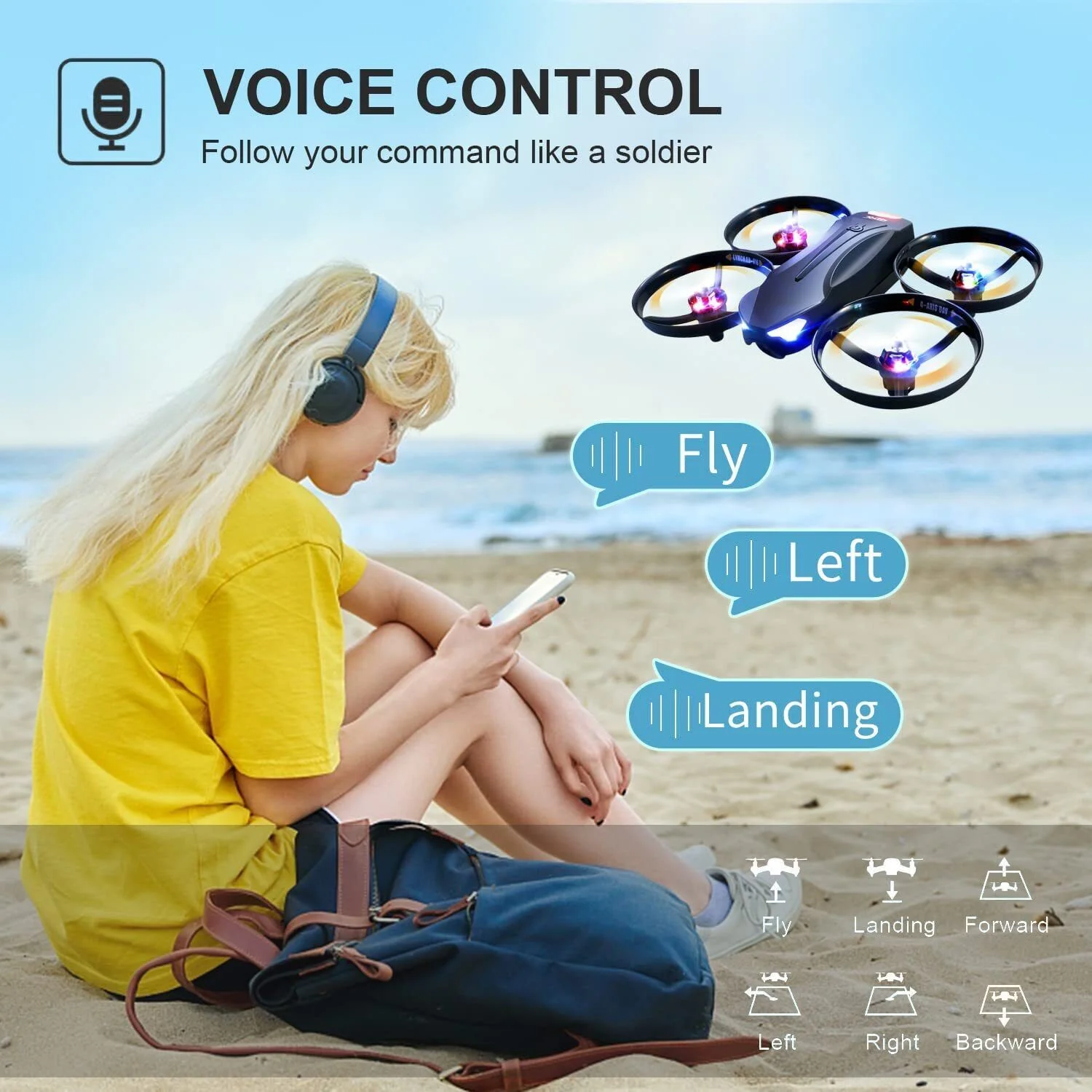 4DRC nowy dron V16 RC 4k HD szerokokątny podwójny aparat 1080P WIFI FPV drony z 7 kolorowymi lampkami LED składany Quadcopter zabawek