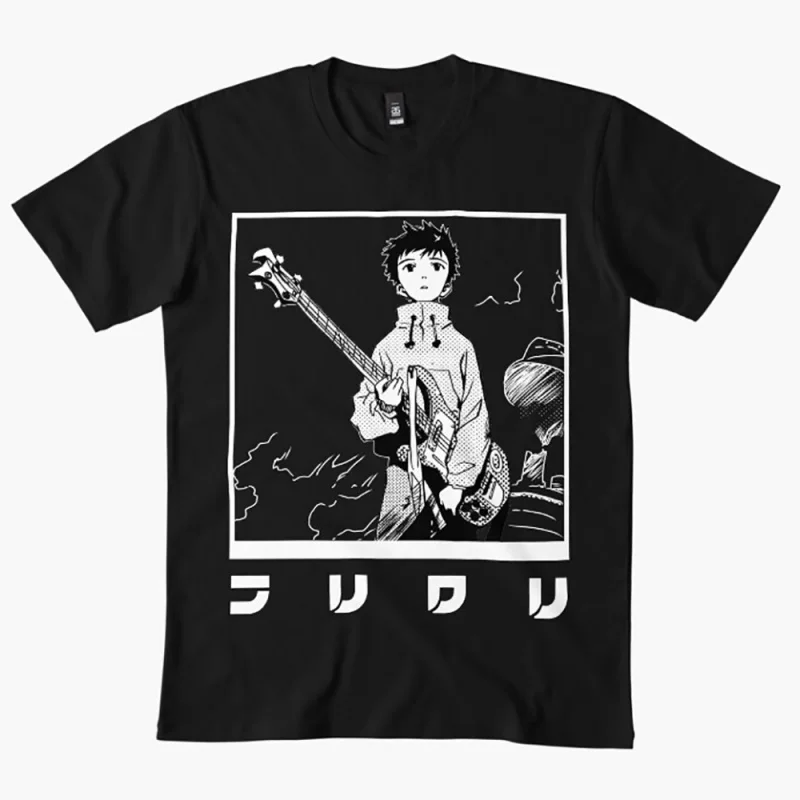 

0227 FLCL Manga Gift t shirt for Anime lover Fooly Cooly Graphic shirts Y2K clothes All size Tops Jpana Cartoon tee