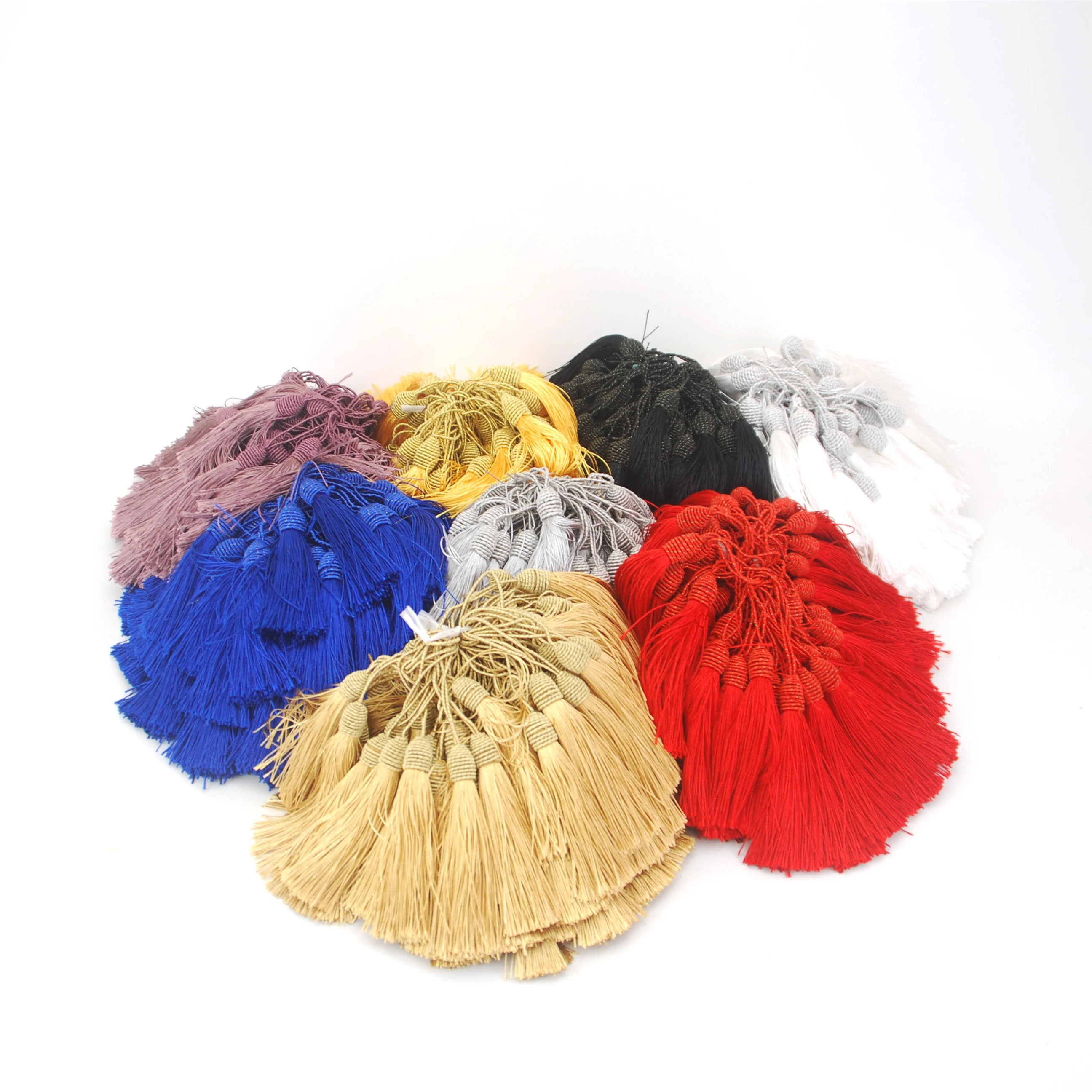 FASMILEY Tassels for Jewelry DIY Accessories 9cm Silk Tassel Gold Embellishments Handmade Jewelry Findings Supplies 100pcs LS018