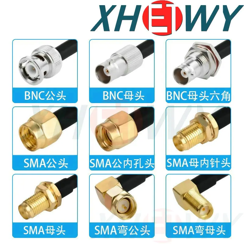 

Q9 hexagonal BNC to SMA male and female conversion extension wire RG142 silver plated double shielded RF connection wire