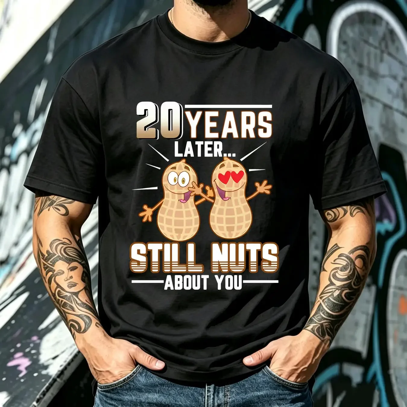 washed T Shirt Anniversary 20 Years Later Still vintage Washed Breathable Slightly fashion streetwear graphic Versatile Stylish