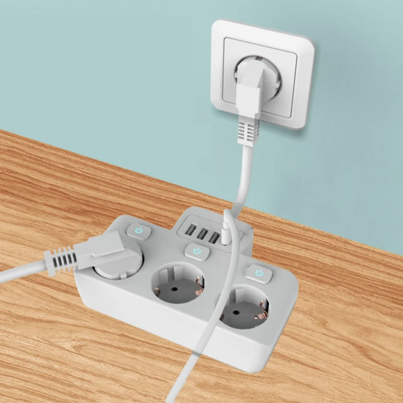 Imagem -06 - Adaptador Power Strip com Cabo de Extensão Soquete Elétrico Protetor de Surtos Adaptador Home Plug Saída Usb