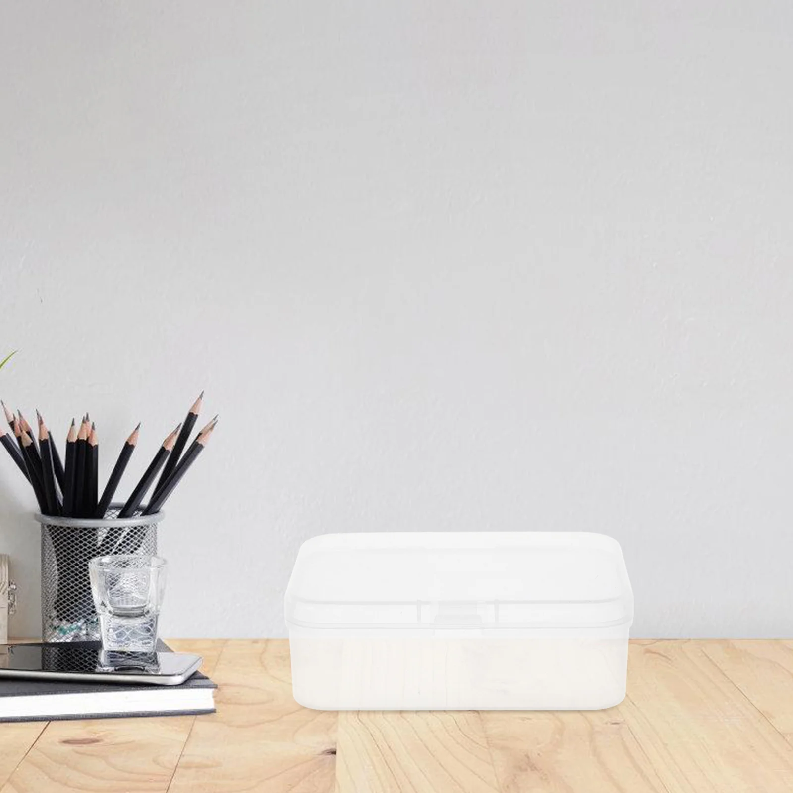 6pcs 게임 카드 보관 상자 스냅 클로저가있는 투명한 작은 직사각형 플라스틱 용기 놀이를위한 쌓을 수있는 디자인