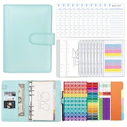 Budget Binder,Money Organizer for Cash with 8pcs Zipper Envelopes and Category Labels,6-Ring Money Saving Binder for Budgeting
