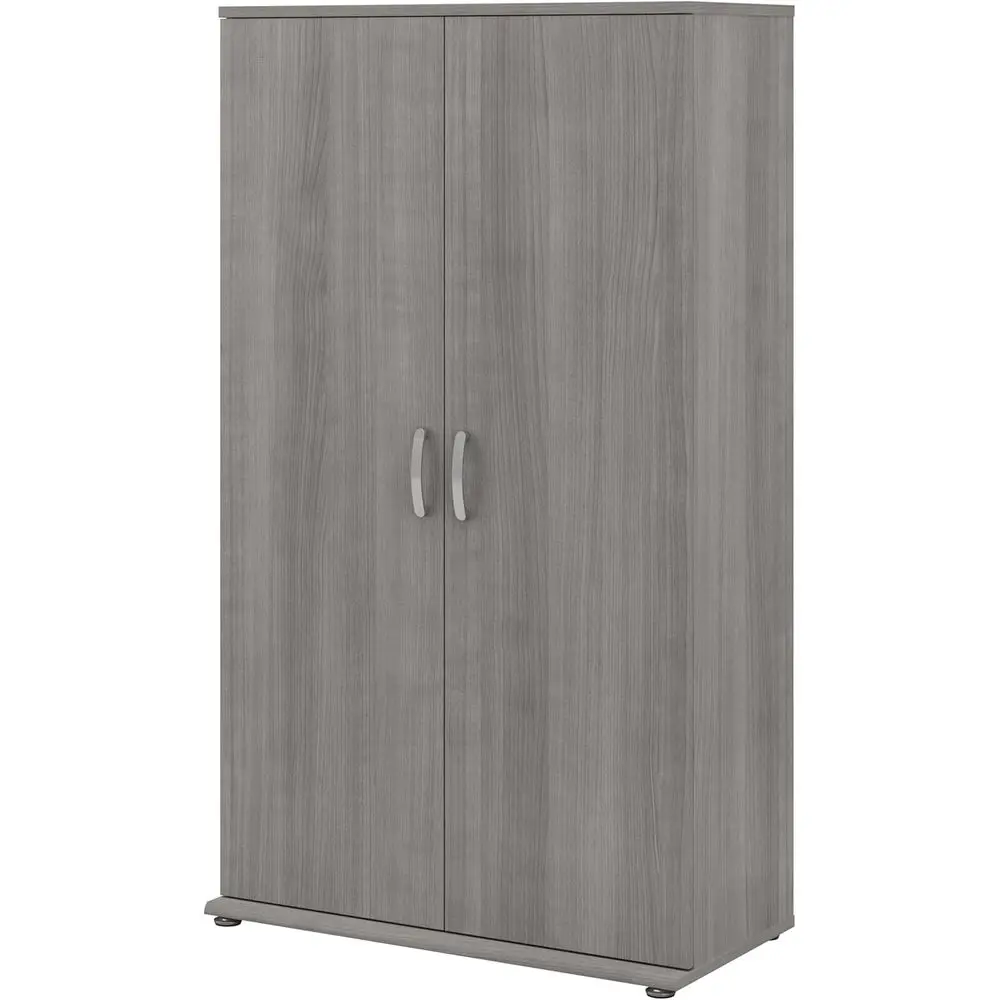 Platinum Gray Tall Linen Cabinet with Doors and Shelves by Bush Furniture