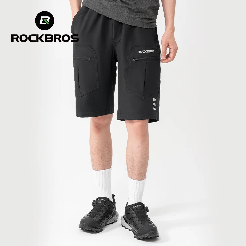 

ROCKBROS Cycling Shorts With Underwear Shock Absorption Pad Multifunction Jogging Hiking Mountaineering Men Outdoor Sport Shorts