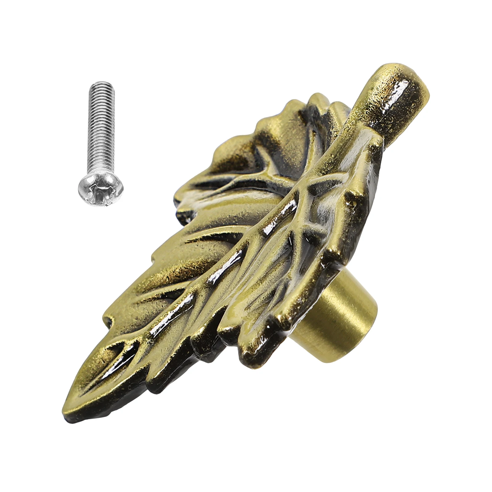 

Modern Style Pull H les Bronze Finish Leaf Design Durable Metal Drawer Wardrobe Door Hardware Knobs Kitchen Furniture
