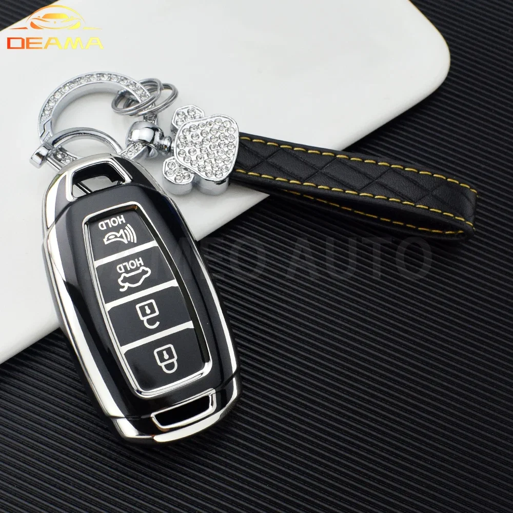 TPU Car Key Case Cover Auto Shell Fob For Hyundai Elantra Grandeur Accent Solaris Sonata Palisade Kona Creta I20 I30 IX35 IX25