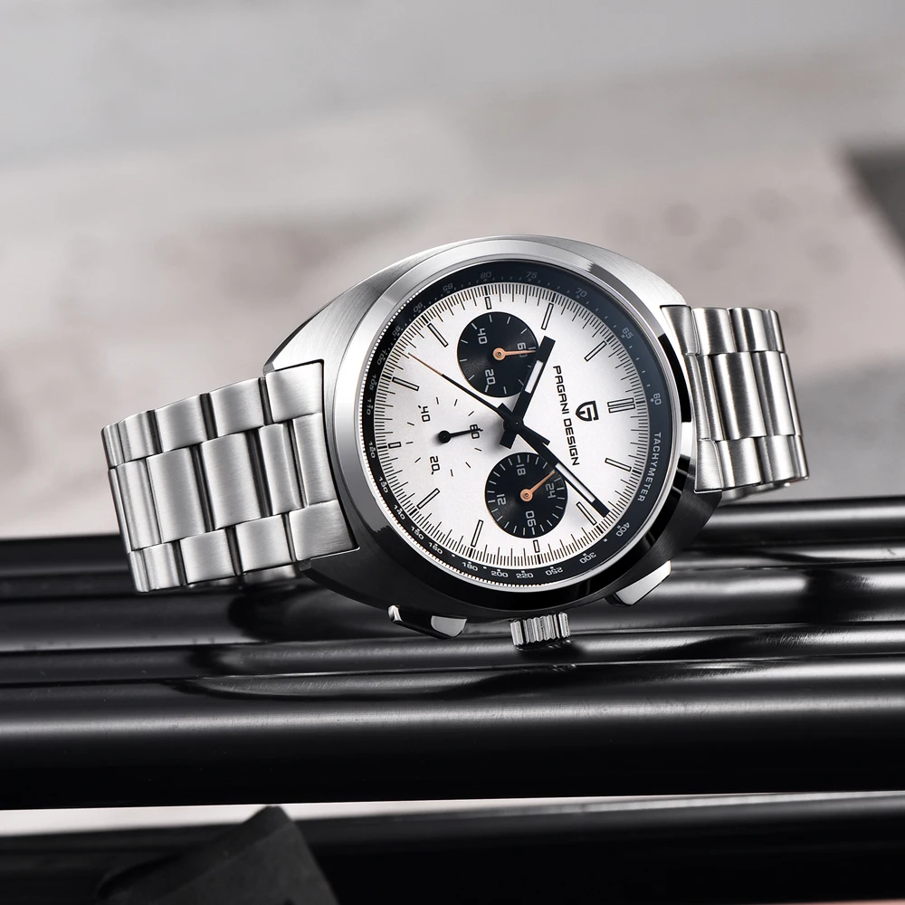 PAGANI تصميم ريترو ساعات كوارتز رجالية 2025 قمة فاخرة VK63 ساعة كرونوغراف للرجال AR الياقوت مقاوم للماء مضيئة رجل هدية