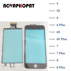 Top Touch Sensor For iPhone 5 5G 5S 6 6S 7 8 Plus Touch Screen LCD Display Glass Lens Digitizer Panel With + Metal Frame Bezel