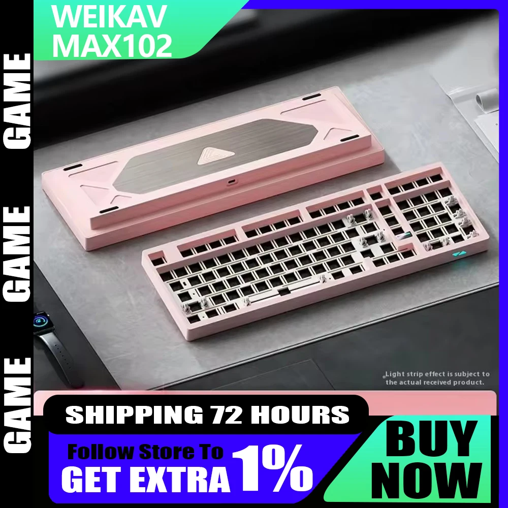

NEW WEIKAV MAX102 Wireless Mechanical Keyboard Kit Aluminum Alloy 3mode RGB QMK Bluetooth Customized Large Configuration 101 Key