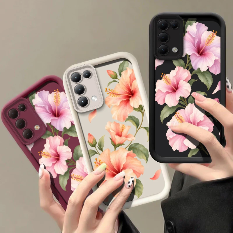 Pink Flower Part Pattern Phone Case For Oneplus 15 13T 13R 11 12 10R 9R 8T Soft Silicone Drop Resistant Protective Cover hoesjes