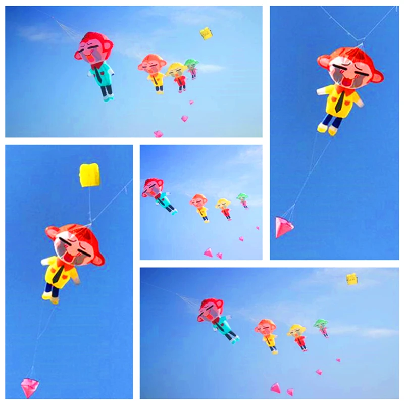 

free shipping monkey soft kite pendant fabric outdoor toys animal kite wheel ripstop nylon kite flying parafoil kite Gaori kyen