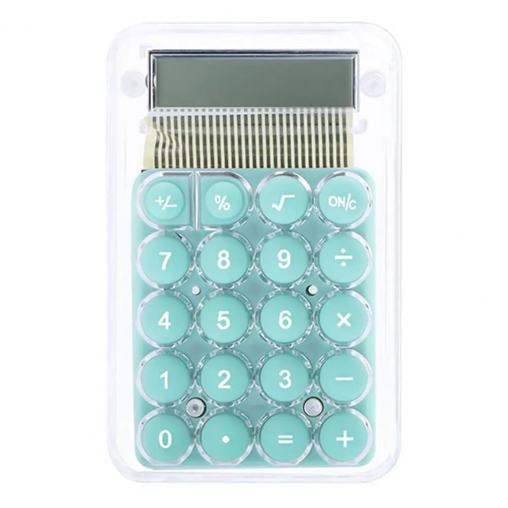 Student Calculator LCD Display Large Screen Silicone Buttons Battery Powered 8-digit Handheld