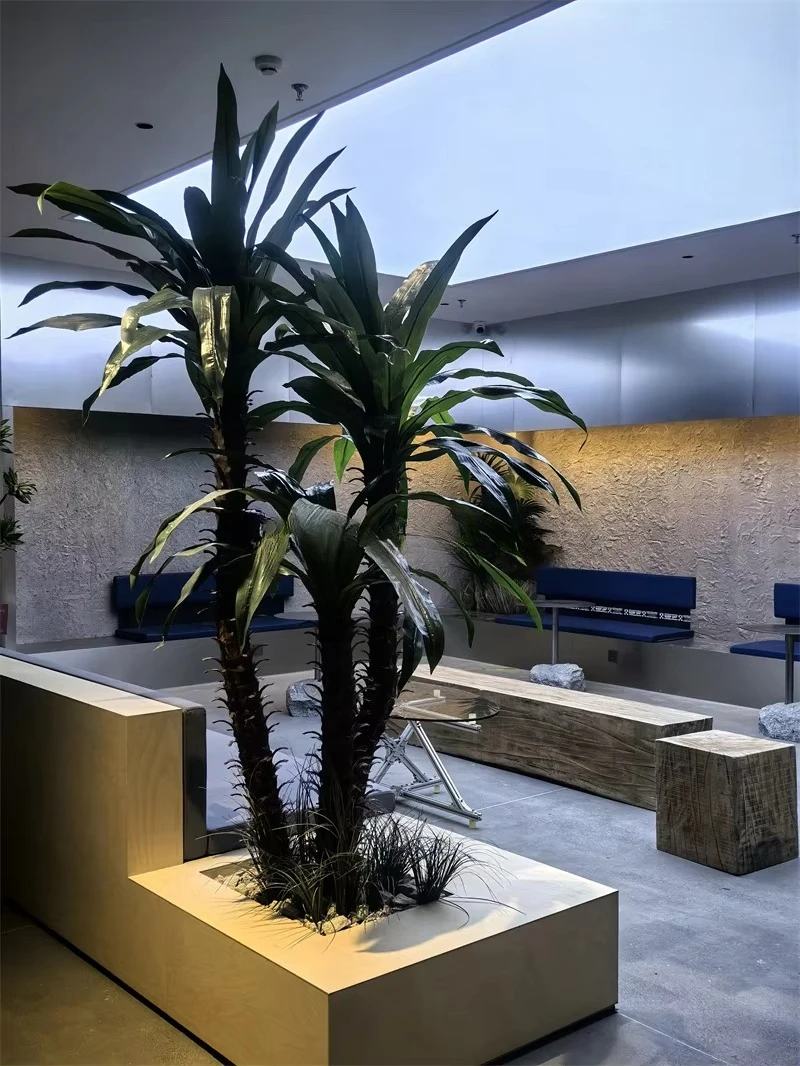 #￥Lifelike Eco-Friendly Durable Plastic Artificial Dracaena Tree 210cm UV Resistant Customizable Faux GreeneryPlant NaturalTouch