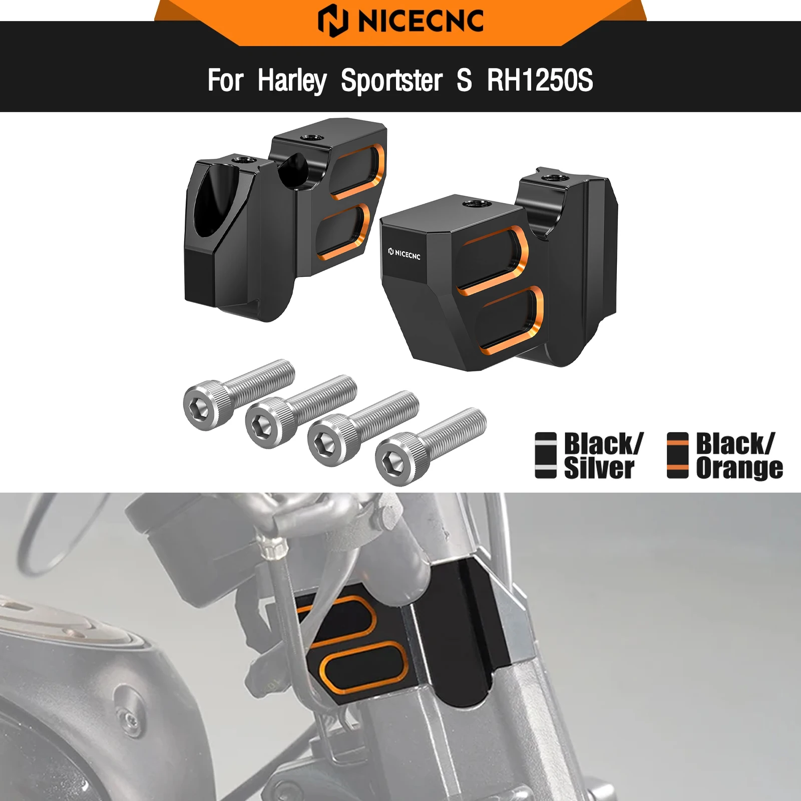 

For Sportster S RH1250S 2021-2024 Handlebar Riser 1.77" RH 1250 S RH1250 S RH 1250S 2021 2022 2023 2024