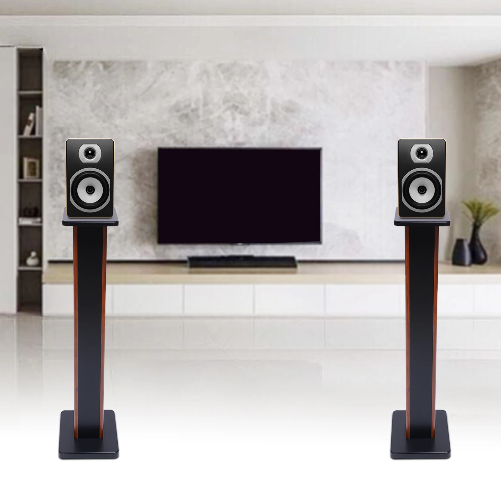 Surround Sound Theater Holder Bookshelf Wood Column Floor Speaker Stands 36