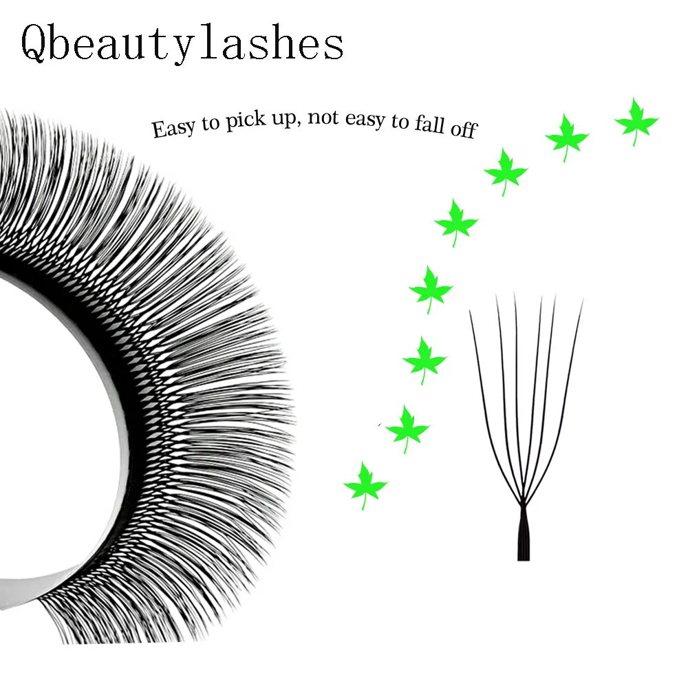 Qbeautyelashes 6DU على شكل الرموش تمديد YY جلدة لينة الطبيعية قبل الصنع مروحة رمش ملحقات ماكياج بالجملة