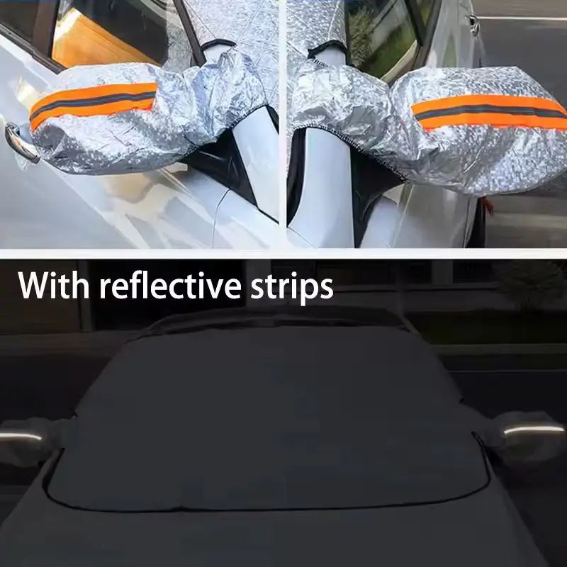Universal Car Windshield Snow Cover with Magnets, Winter Frost Protector Anti Ice Snow Shield for Front Window Outdoor Parking image 5