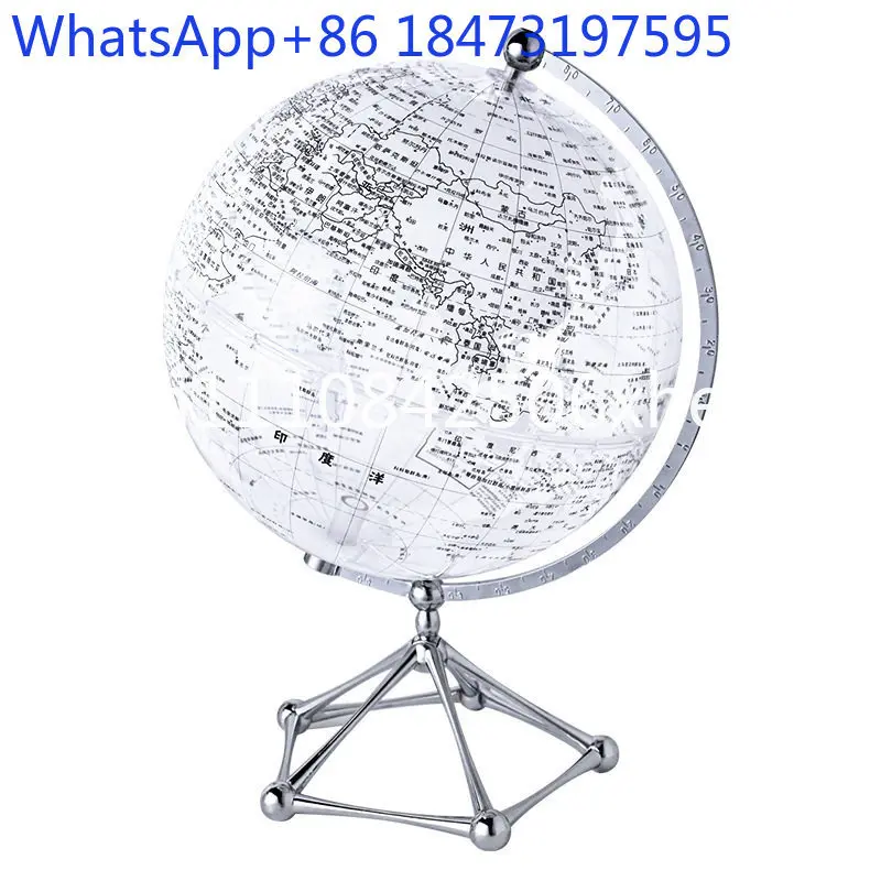 

Transparent globe ornament light luxury high-end living room office entrance decoration large ornament, decoration
