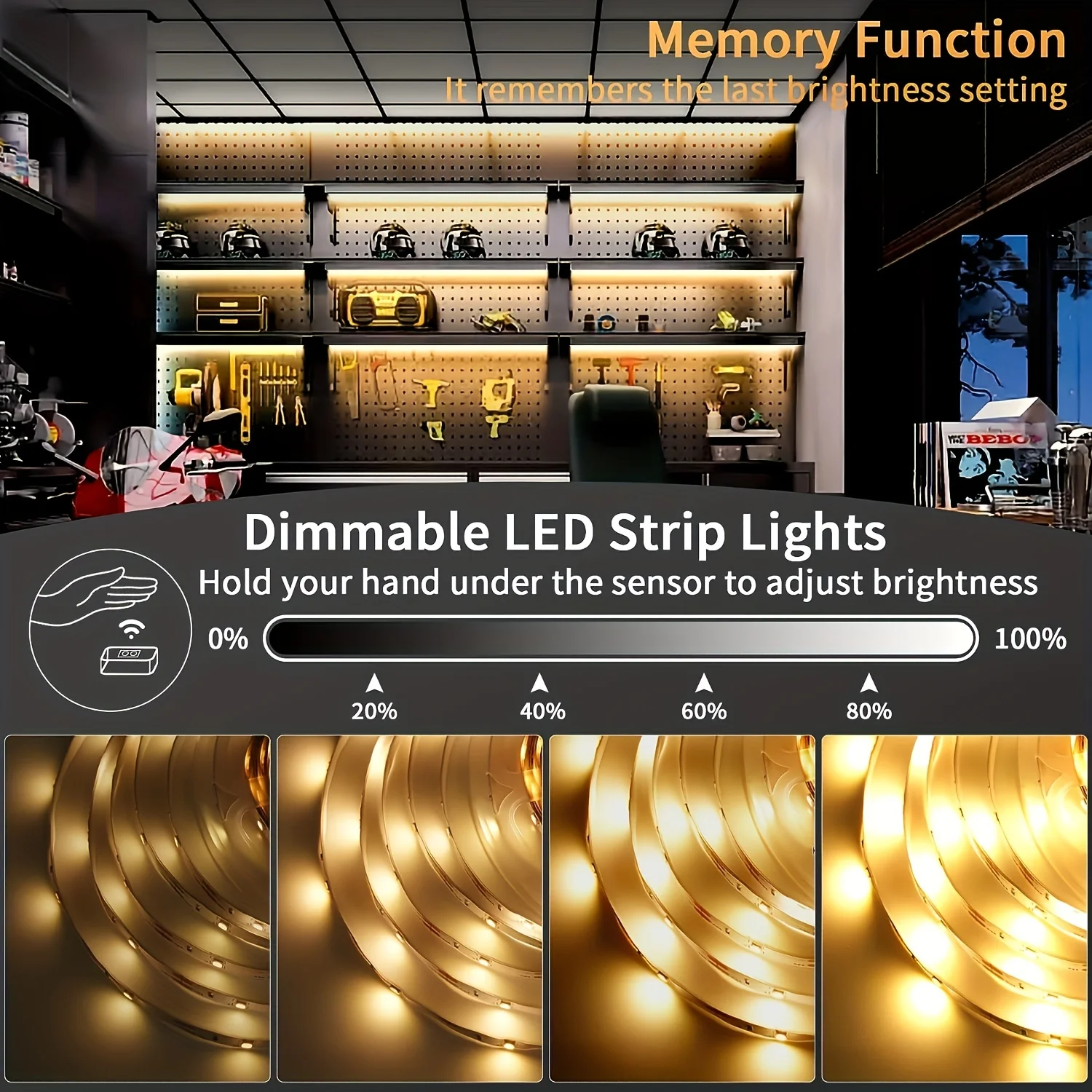 1-5M 5V USB Motion Backlight LED Light Strip Hand Sweep Waving ON OFF Sensor Night Light TV Kitchen Under Cabinet Lamp