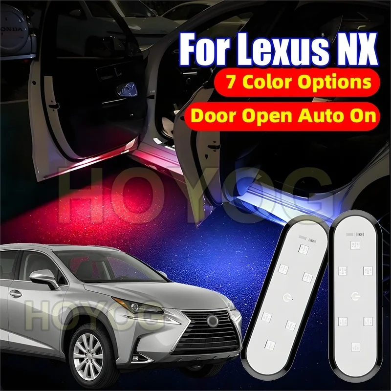 Fit for Lexus NX 2014-2021 LED Car Door Welcome Light with No Wiring Required and a USB Rechargeable Battery
