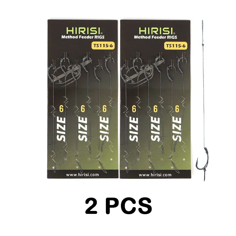 Hirisi 6 Stück Karpfenangeln Fertig Haken Link für Feeder Fishing Terminal Tackle Angelzubehör TS115