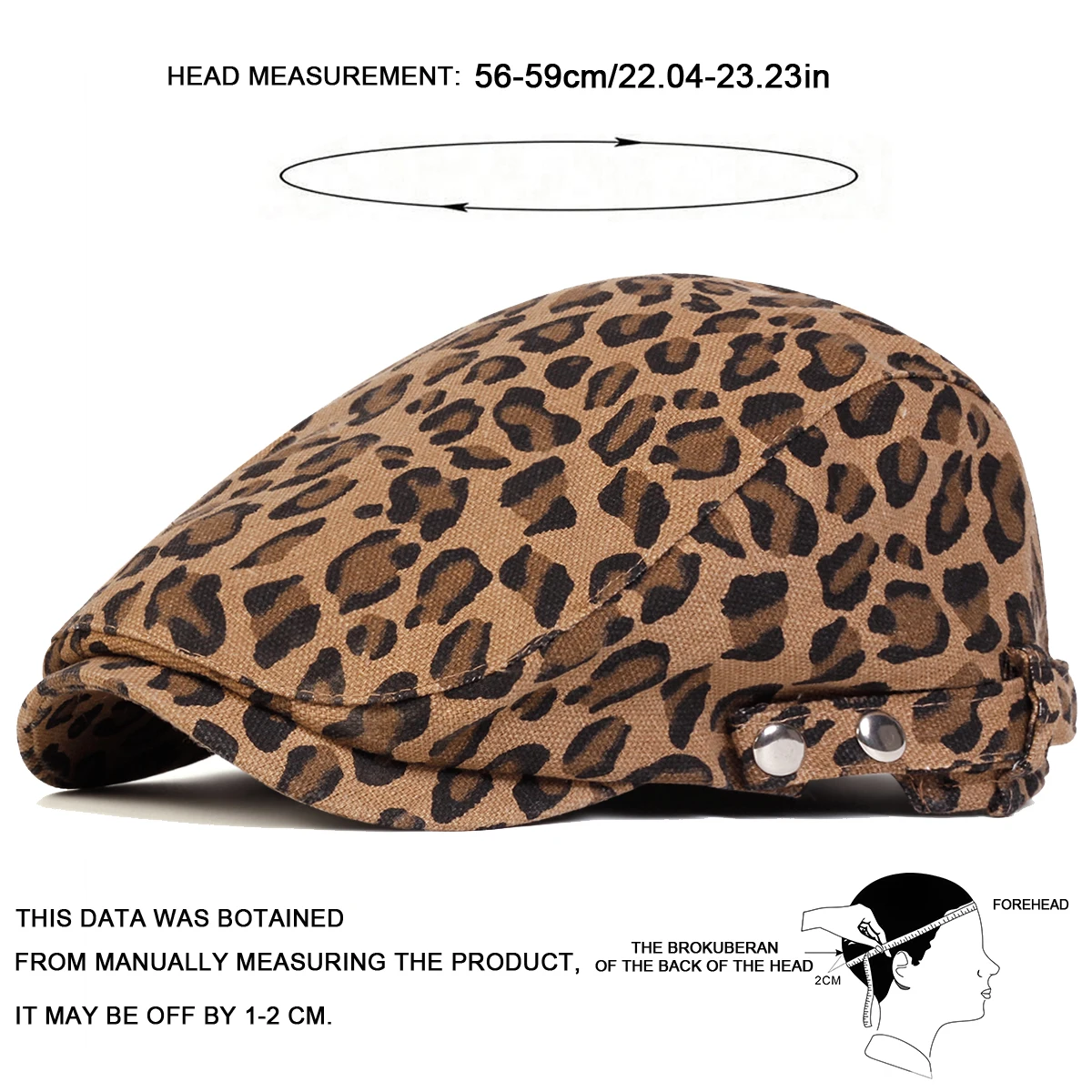 Unisex Leopard Print Newsboy Caps Men British Painters Hats Autumn Winter Berets Adjustable Flat Peaked Cap Hip Hop Berets