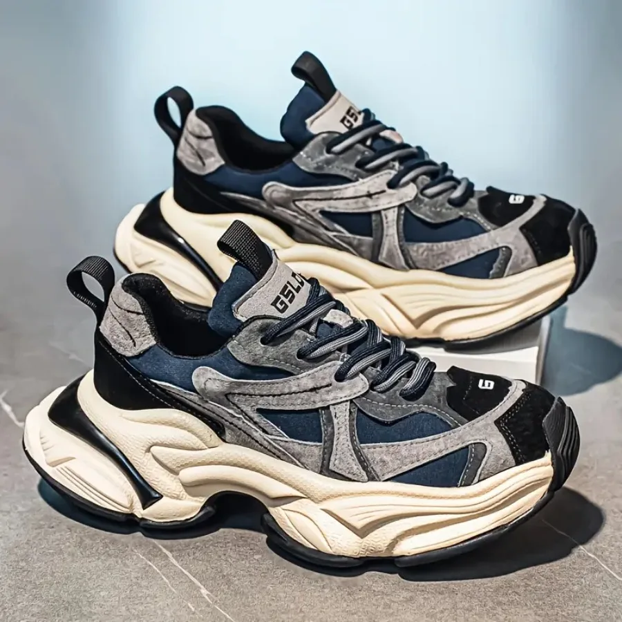 

Men'S Sneakers Chunky Platform Dad Shoes Autumn High-Top Sneakers Trendy Streetwear Luxury Shoes Elevator Height Increasing Sho