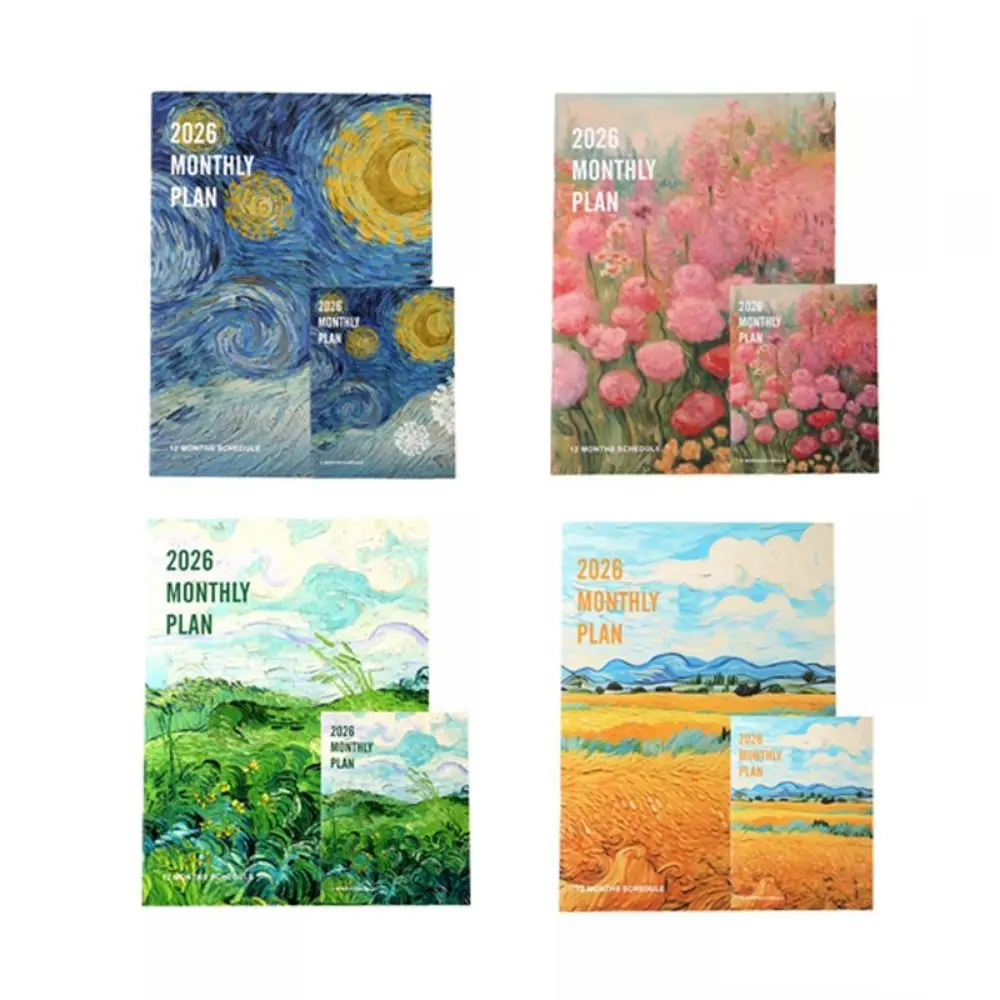 2Pcs/Set A4/A6 2026 Schedules Notebook Learning Plan Work Efficiency Planner Notebook Life Check-in 2026 Calendar Planner School