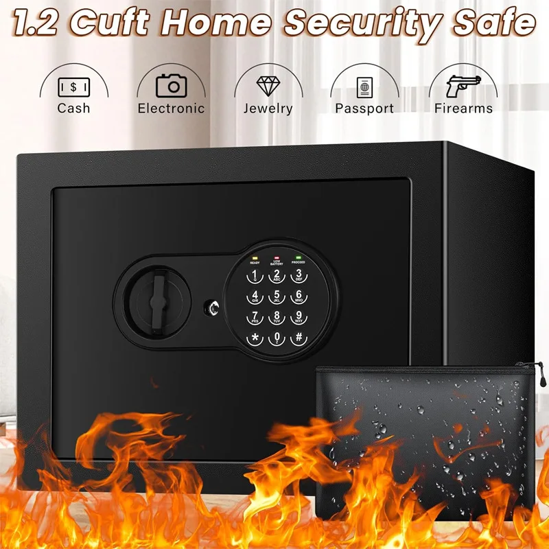 Digital Keypad Gun Safe Fireproof Security Box for Pistol Home Use