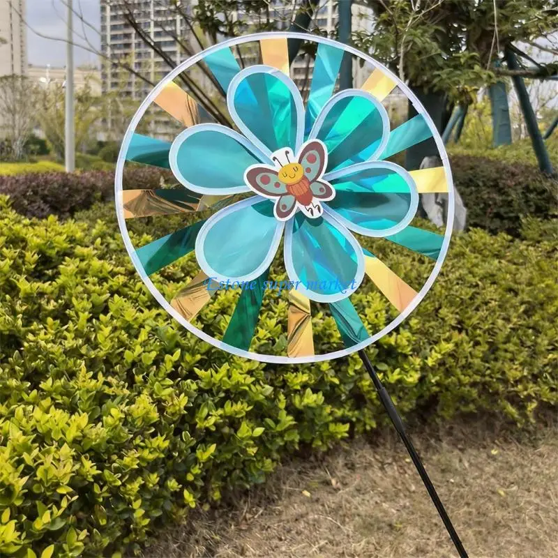090B Cổ Điển Cối Xay Gió Lung Linh Hoa Pinwheel Gió Spinner Đồ Chơi Cho Sân Vườn Sân Decors Trẻ Cầm Tay Xoay Đồ Chơi 2 Chiếc