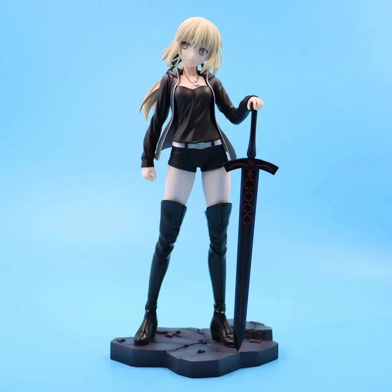 

24CM Fate Stay Night Grand Order Anime Figure Artoria Pendragon Saber Alter Hold A Sword PVC Action Figure Collection Toys Gift