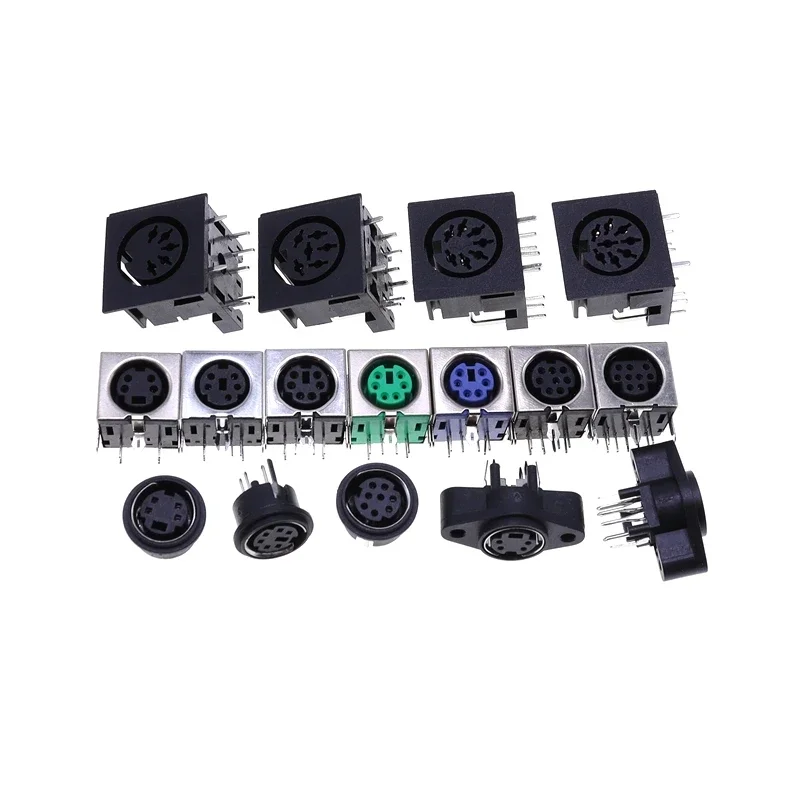 1pcs S Terminal Audio Video Din Female Socket Connector S-video PCB Mount 3/4/5/6/8/9Pin Silver Tone PS2 Circular DIN Micro Jack